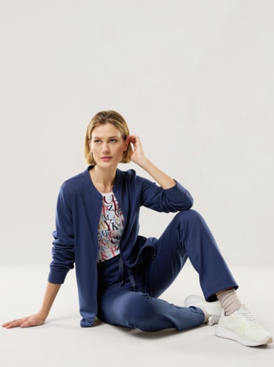 Jersey Jacke Active Wool Marine