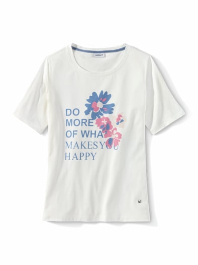 Baumwollshirt Happy Blau/Nelke