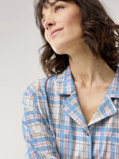 Jersey Flanell Nachthemd Karo