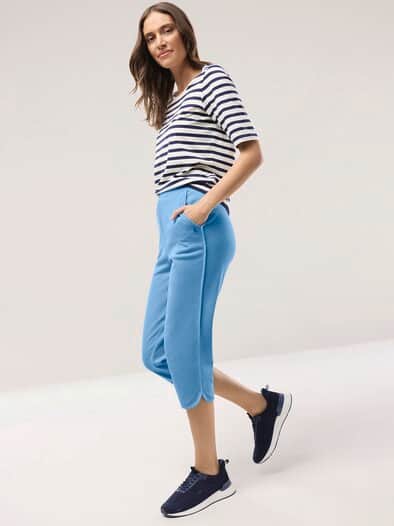 Baumwollstretch Caprihose Jeansblau