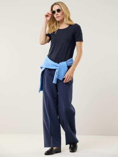 Viskose-Shirt Marine