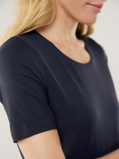 Viskose-Shirt Marine