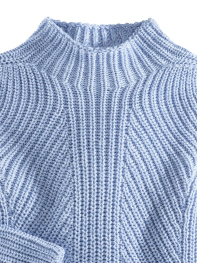 Patentpullover Nahtlos Blau/Weiß