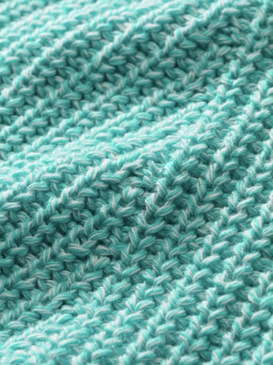 Patentpullover Nahtlos Aqua/Weiß