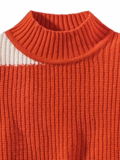 Perlfang-Pullover Landpartie Terracotta