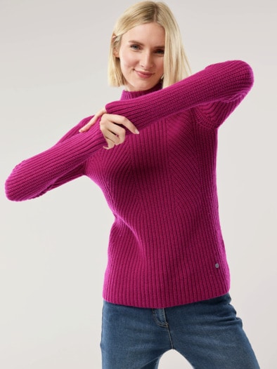 Cashmino Pullover Nahtlos Beere