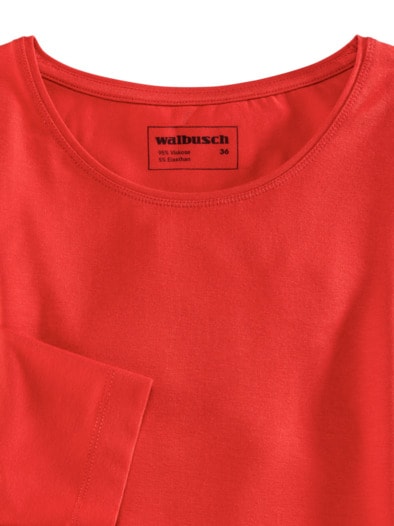 Viskose-Shirt Langarm Karminrot