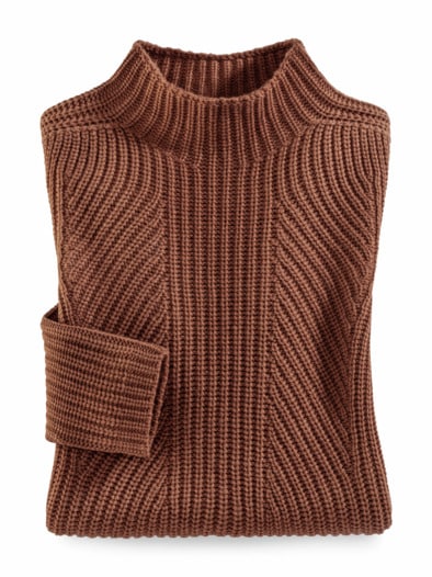 Cashmino Pullover Nahtlos Haselnussbraun