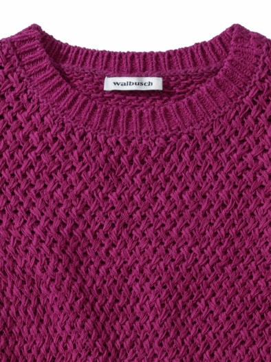 Baumwollbändchen-Pullover Firenze Waldbeere