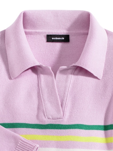 Viskose-Polo Hautschmeichler Multiringel Rosa