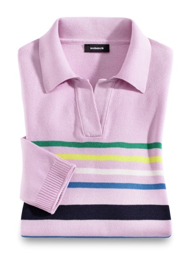 Viskose-Polo Hautschmeichler Multiringel Rosa