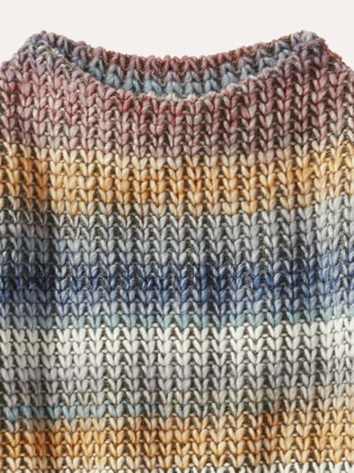 Grobstrick-Pullover Farbverlauf Oliv/Siena