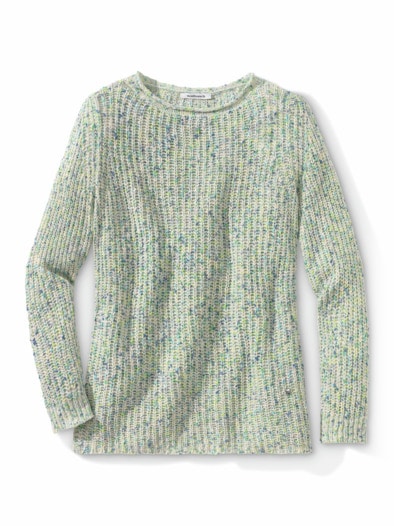 Boucle Pullover Multicolor Offwhite/Königsblau