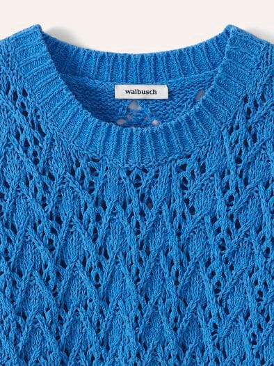 Pullunder mit Ajourmuster Meerblau