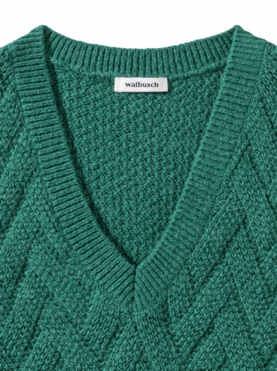 V-Neck Pullunder Cosy Sportgrün