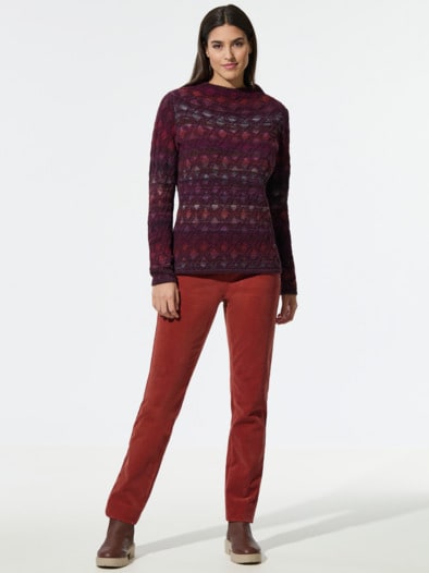 Jacquard-Pullover Degradee Multicolor Cassis