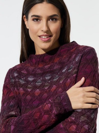 Jacquard-Pullover Degradee Multicolor Cassis