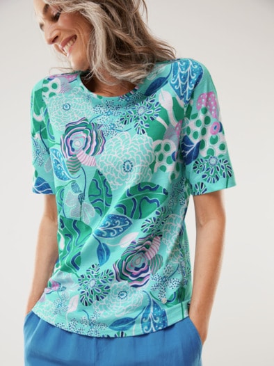 Baumwollshirt Sealife Aqua