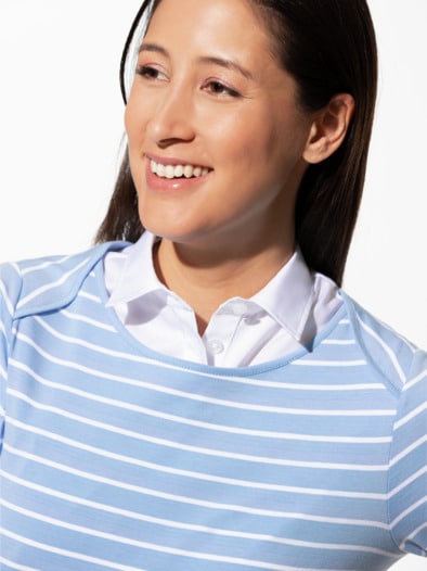 Ringelshirt la Ville Skyblue/Weiß