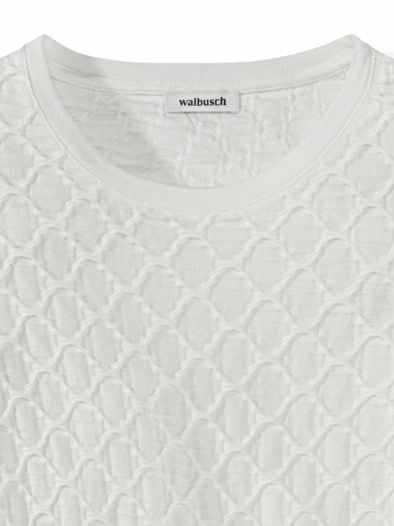 Baumwollshirt Strukturmuster Offwhite