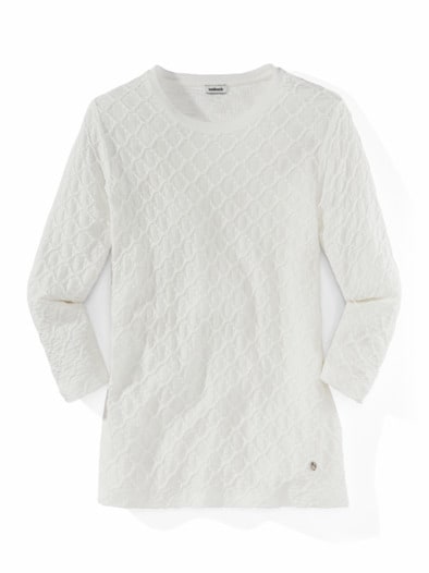 Baumwollshirt Strukturmuster Offwhite