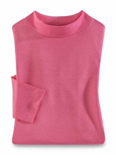 Viskose-Shirt Stehkragen Pink