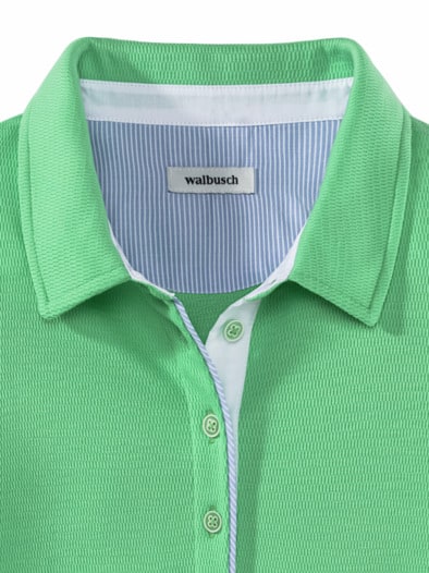 Poloshirt Strukturmuster Pfefferminz