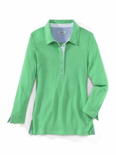 Poloshirt Strukturmuster Pfefferminz