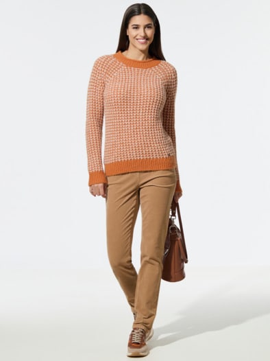 Leicht&Weich Pullover Terracotta/Sand