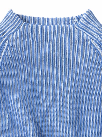 Pima-Cotton Pullover Vanise Königsblau/Offwhite
