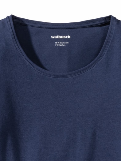 Baumwoll-Basic-Shirt Langarm Marine