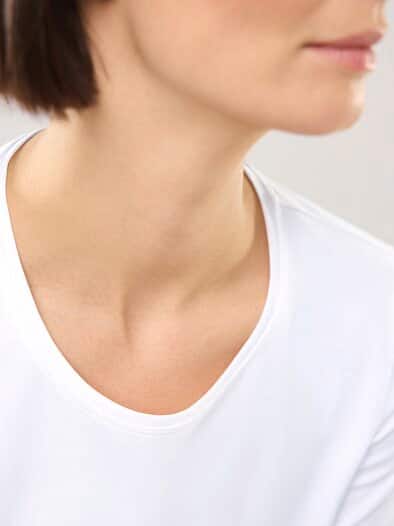 Baumwoll-Basic-Shirt Halbarm Weiß