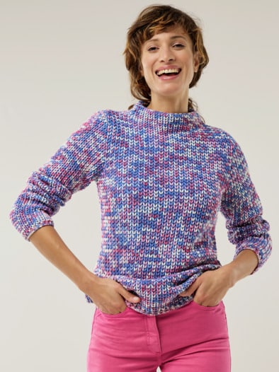 Leichtgewicht-Pullover Multicolor Jeansblau