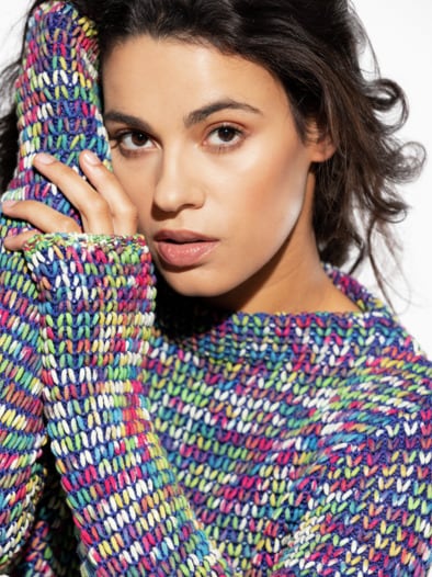 Leichtgewicht-Pullover Multicolor Dunkelblau