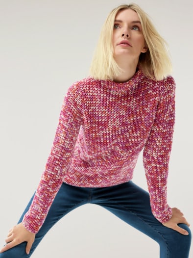 Leichtgewicht-Pullover Multicolor Himbeersorbet