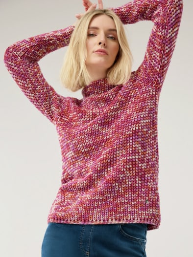 Leichtgewicht-Pullover Multicolor Himbeersorbet