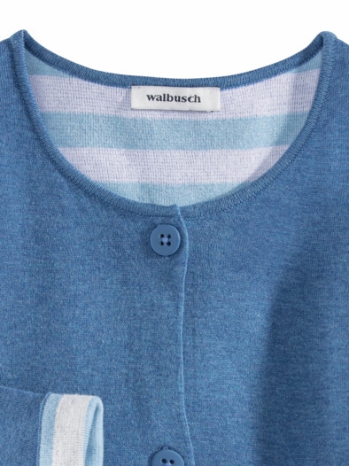 Doubleface-Strickjacke Rauchblau