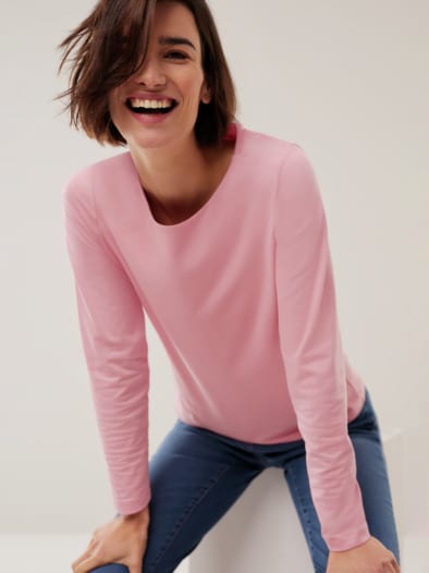 Baumwollshirt  Double Rosenholz