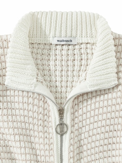 Reißverschlussweste Sommertweed Offwhite