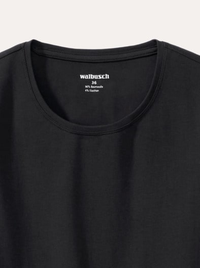 Baumwoll-Basic-Shirt Halbarm Schwarz