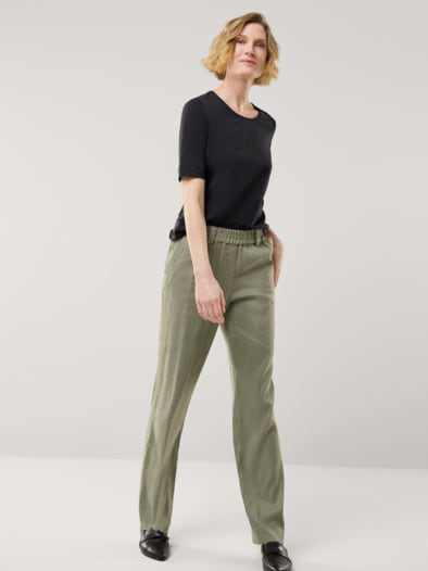 Baumwoll-Basic-Shirt Halbarm Schwarz