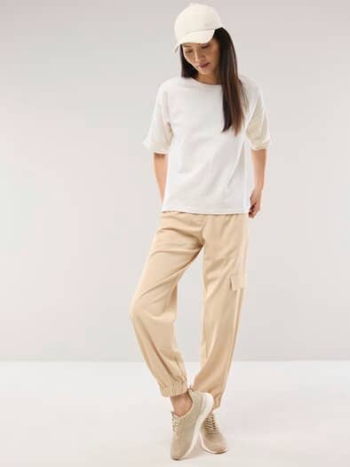 Streifenshirt Seersucker Sand