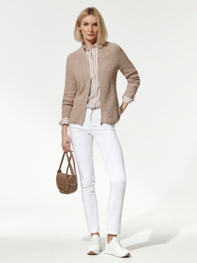 Patentstrickjacke Nahtlos Safaribeige