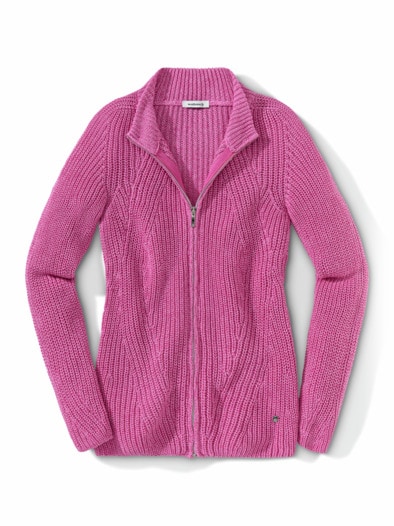 Patentstrickjacke Nahtlos Fuchsia