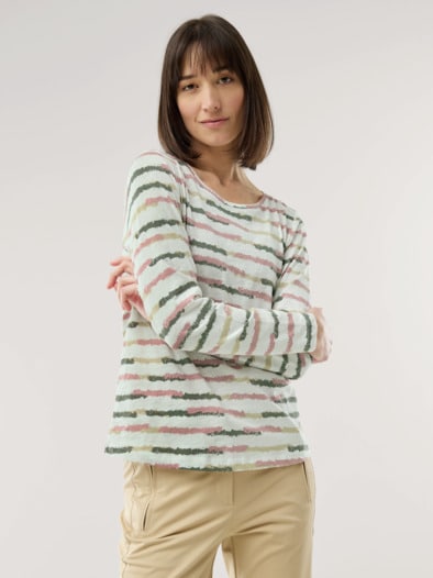 Baumwollshirt Abstract Stripe Rot