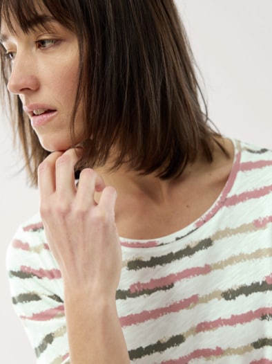 Baumwollshirt Abstract Stripe Rot