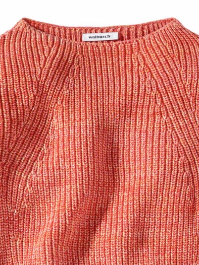 Baumwoll-Pullover Farbenspiel Orange