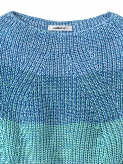 Baumwoll-Pullover Farbenspiel Multicolor Königsblau