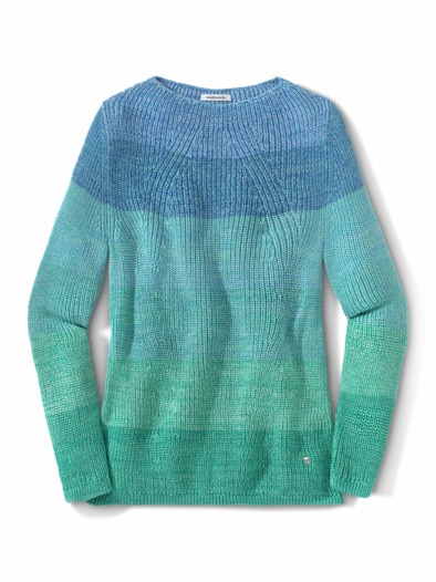 Baumwoll-Pullover Farbenspiel Multicolor Königsblau