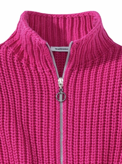 Struktur-Strickjacke Original Fuchsia